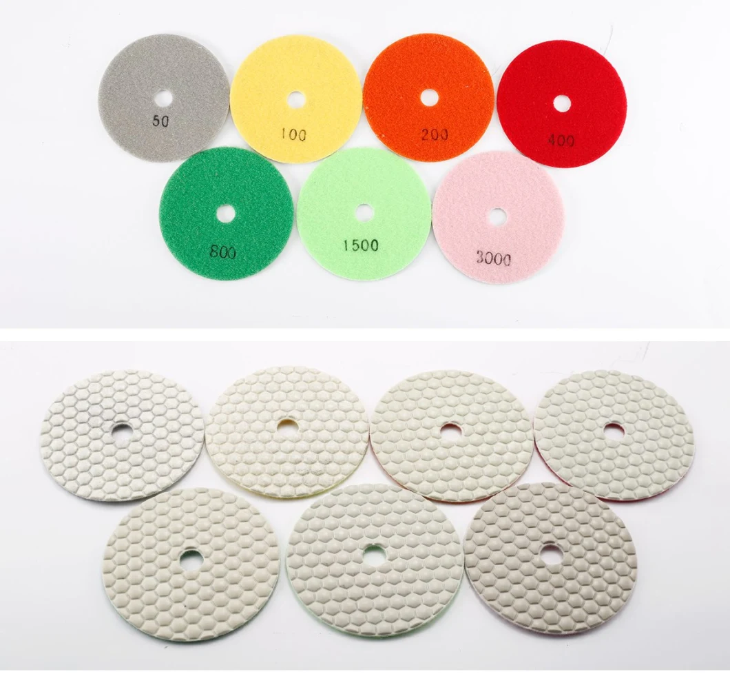 Diamond Polishing Pads 4 Inch Wet / Dry 8 Piece Set Granite Stone Concrete Marble