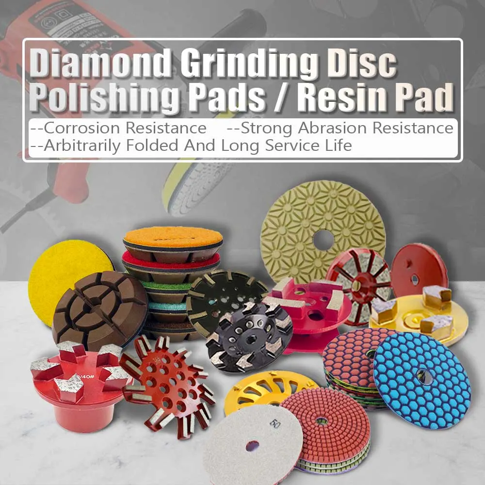 4 Inch Diamond Flexible Grinding Disc 5 Step Polishing Pad for Granite Marble Stone Ceramic Tile Concrete